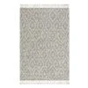 Avanti Handwoven Light Grey And Cream Diamond Bobble Wool Rug