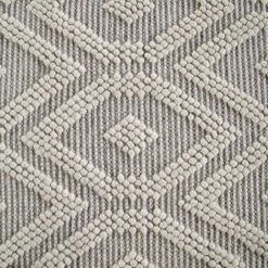 Avanti Handwoven Light Grey And Cream Diamond Bobble Wool Rug 17 Avanti Handwoven Light Grey And Cream Diamond Bobble Wool Rug -Daals Store KI AVANTI RUG LGREY detail3