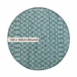 Avanti Handwoven Aquamarine Bobble Wool Round Rug 8 Avanti Handwoven Aquamarine Bobble Wool Round Rug -Daals Store KI AVANTI RUG ROUND BL CHART