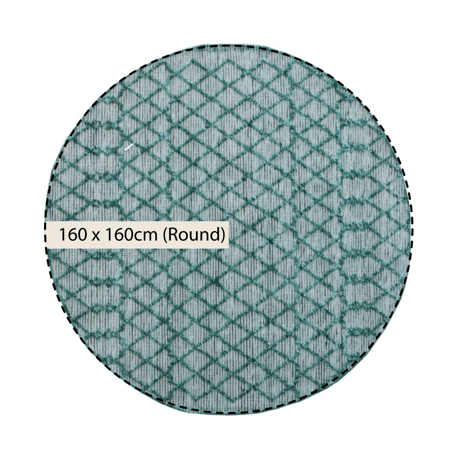 Avanti Handwoven Aquamarine Bobble Wool Round Rug 3 Avanti Handwoven Aquamarine Bobble Wool Round Rug - Image 3