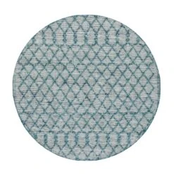 Avanti Handwoven Aquamarine Bobble Wool Round Rug