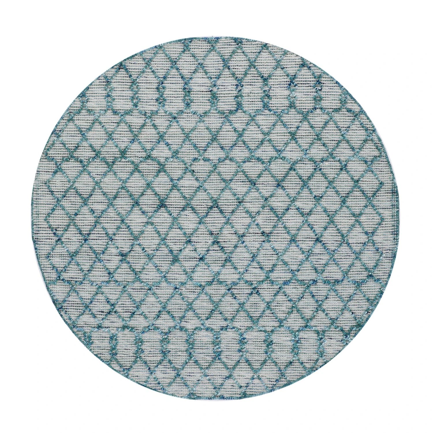 Avanti Handwoven Aquamarine Bobble Wool Round Rug 1 Avanti Handwoven Aquamarine Bobble Wool Round Rug