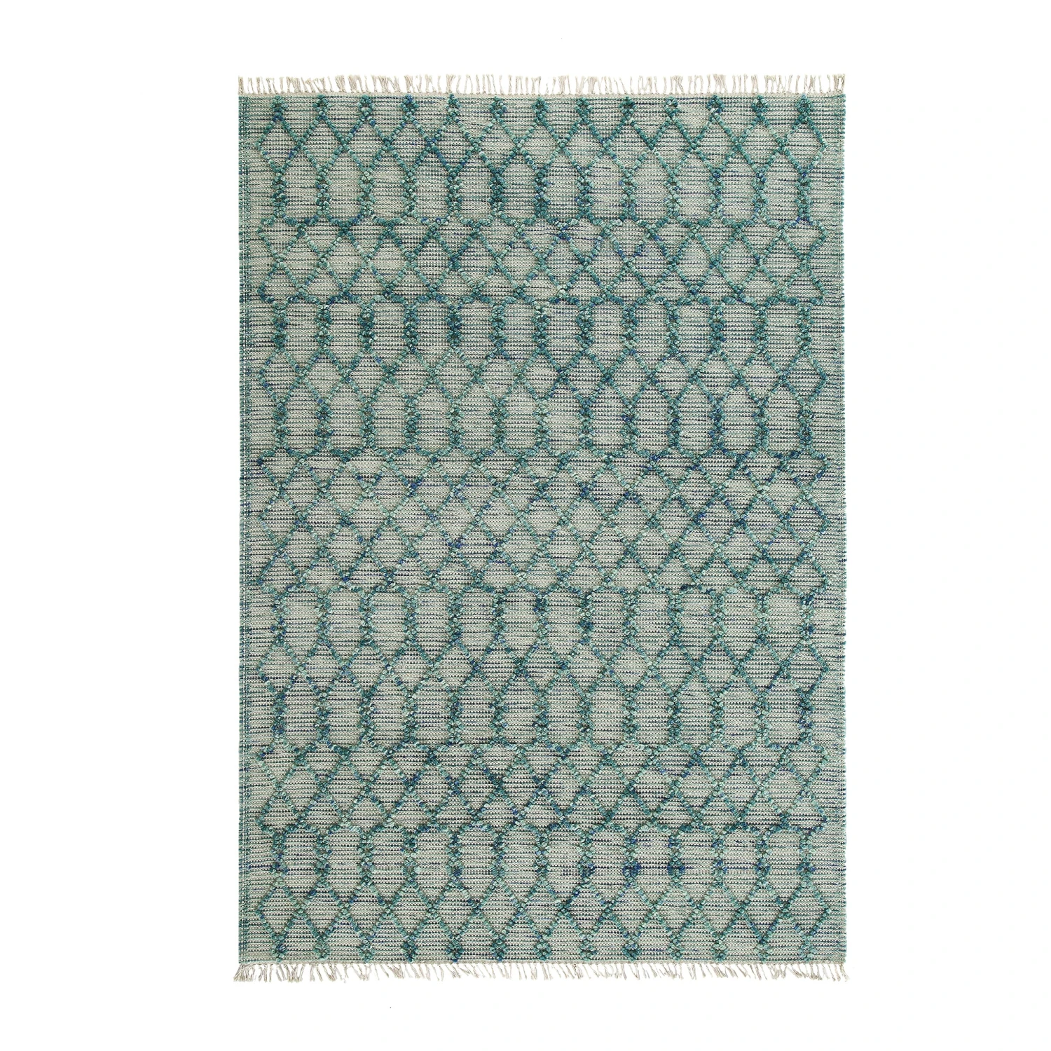 Avanti Handwoven Aquamarine Bobble Wool Rug 5 Avanti Handwoven Aquamarine Bobble Wool Rug - Image 5