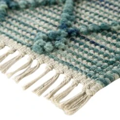Avanti Handwoven Aquamarine Bobble Wool Rug 17 Avanti Handwoven Aquamarine Bobble Wool Rug -Daals Store KI AVANTIRUG BL detail2
