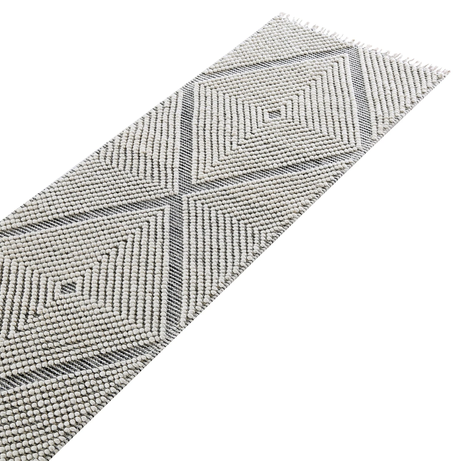 Avanti Handwoven Salt And Pepper Diamond Bobble Wool Runner 6 Avanti Handwoven Salt And Pepper Diamond Bobble Wool Runner - Image 6