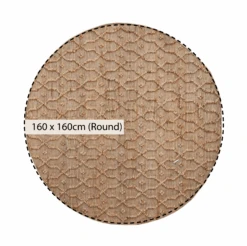 Casablanca Trellis Natural Jute Handwoven Round Rug – 160cm Moroccan 3D Knotted Rug -Daals Store KI CASABLANCA RUG ROUND CHART