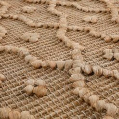 Casablanca Trellis Natural Jute Handwoven Round Rug – 160cm Moroccan 3D Knotted Rug -Daals Store KI CASABLANCA RUG ROUND detail3