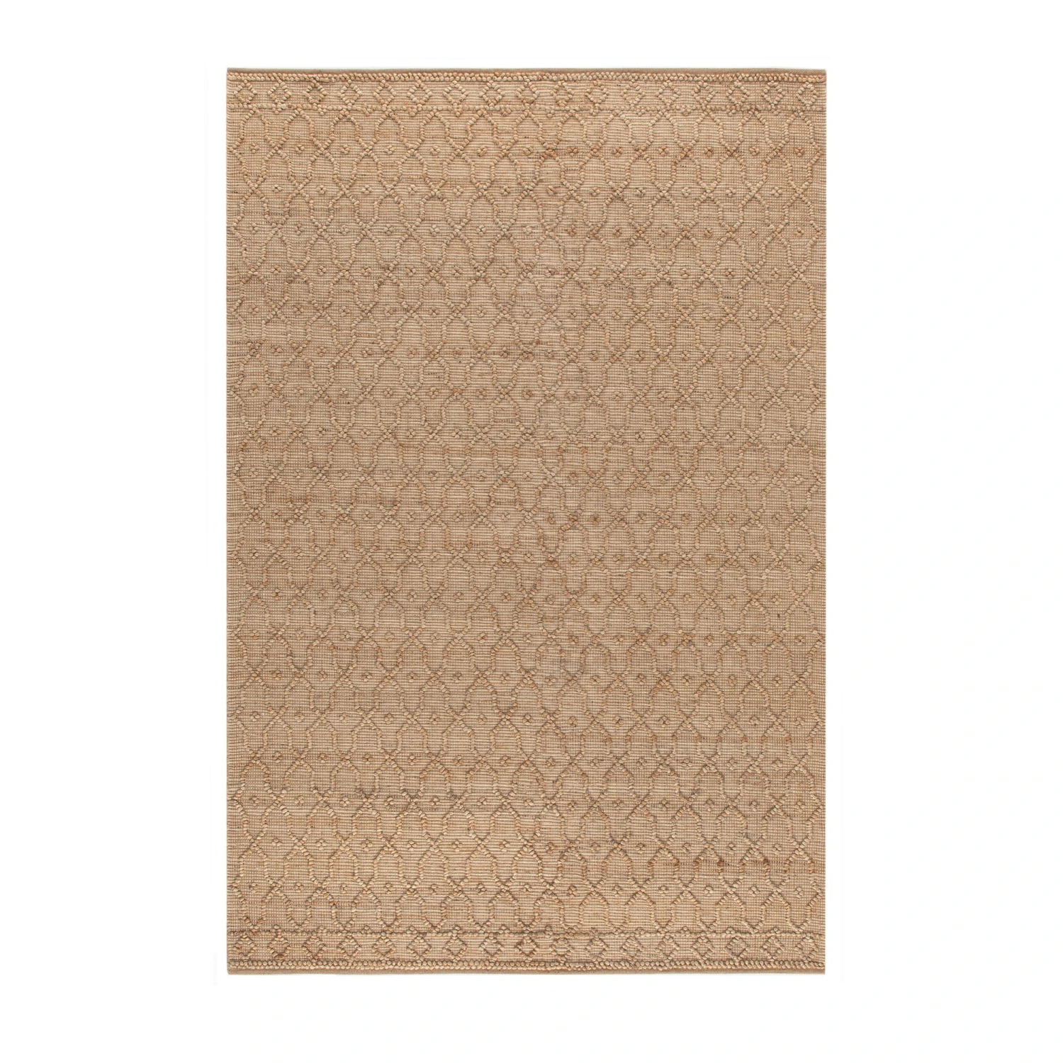 Casablanca Trellis Handwoven & Knotted Natural Jute Rug 1 Casablanca Trellis Handwoven & Knotted Natural Jute Rug