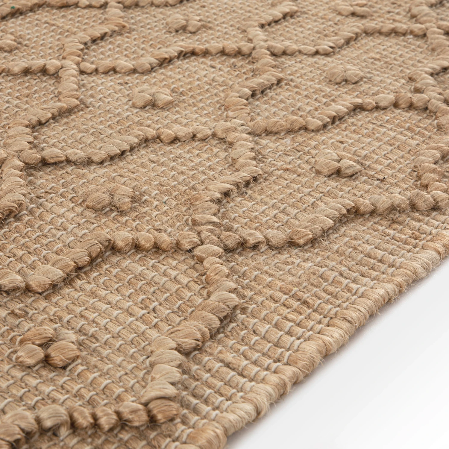 Casablanca Trellis Handwoven & Knotted Natural Jute Rug 7 Casablanca Trellis Handwoven & Knotted Natural Jute Rug - Image 7