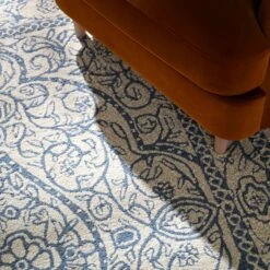 Eden Blue Leaf Traditional Hand Tufted Wool Rug -Daals Store KI EDEN RUG scene1