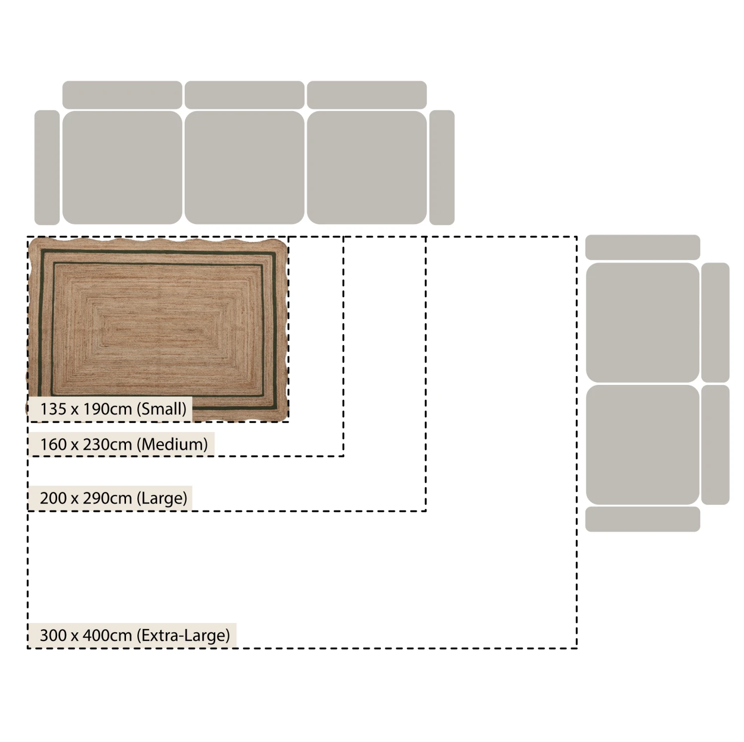 Evie Hand Braided Jute Scallop Green Border Rectangular Rug 5 Evie Hand Braided Jute Scallop Green Border Rectangular Rug - Image 5