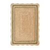 Evie Hand Braided Jute Scallop Green Border Rectangular Rug 13 Evie Hand Braided Jute Scallop Green Border Rectangular Rug -Daals Store KI EVIE RUG GREEN WB1