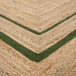 Evie Hand Braided Jute Scallop Green Border Rectangular Rug 15 Evie Hand Braided Jute Scallop Green Border Rectangular Rug -Daals Store KI EVIE RUG GREEN detail3