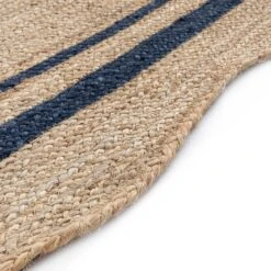 Evie Hand Braided Jute Scallop Navy Blue Runner -Daals Store KI EVIE RUG NAVY RUNNER detail4