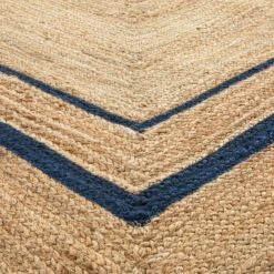 Evie Hand Braided Jute Scallop Navy Blue Border Rectangular Rug 13 Evie Hand Braided Jute Scallop Navy Blue Border Rectangular Rug -Daals Store KI EVIE RUG NAVY detail3