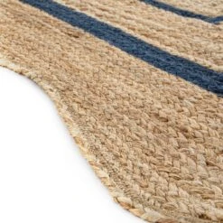 Evie Hand Braided Jute Scallop Navy Blue Border Rectangular Rug 14 Evie Hand Braided Jute Scallop Navy Blue Border Rectangular Rug -Daals Store KI EVIE RUG NAVY detail4