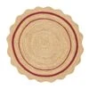 Evie Hand Braided Jute Scallop Scarlet Red Round Rug