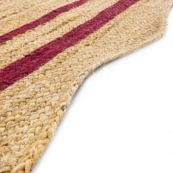 Evie Hand Braided Jute Scallop Scarlet Red Runner -Daals Store KI EVIE RUG RED RUNNER detail4