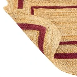 Evie Hand Braided Jute Scallop Scarlet Red Runner -Daals Store KI EVIE RUG RED RUNNER detail5