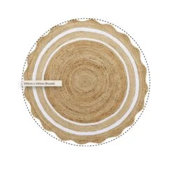 Evie Hand Braided Jute Scallop Round Rug 14 Evie Hand Braided Jute Scallop Round Rug -Daals Store KI EVIE RUG ROUND CHART