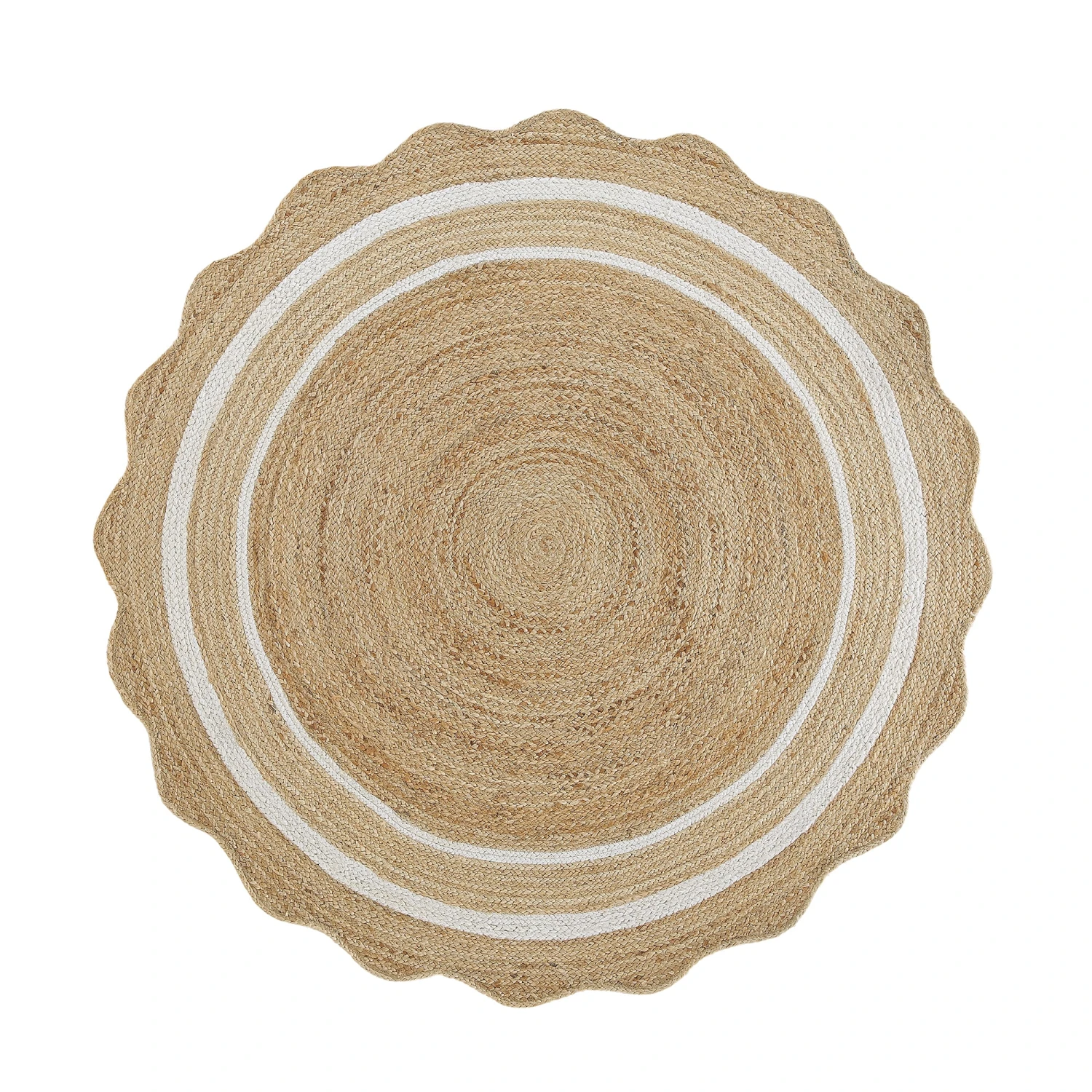 Evie Hand Braided Jute Scallop Round Rug 1 Evie Hand Braided Jute Scallop Round Rug
