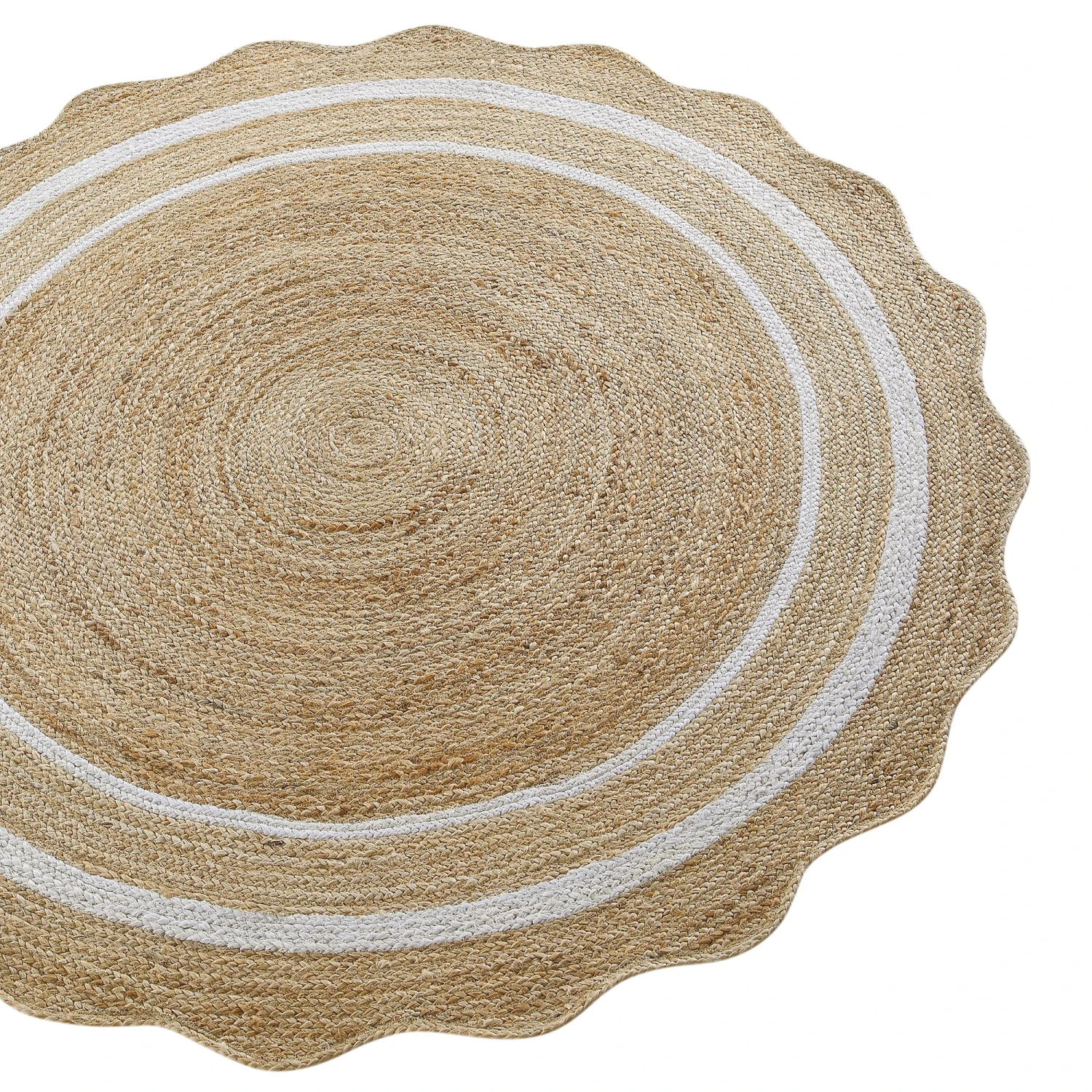 Evie Hand Braided Jute Scallop Round Rug 5 Evie Hand Braided Jute Scallop Round Rug - Image 5