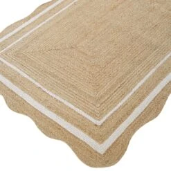 Evie Hand Braided Jute Scallop Rectangular Rug -Daals Store KI EVIE RUG detail1