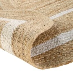 Evie Hand Braided Jute Scallop Rectangular Rug -Daals Store KI EVIE RUG detail2