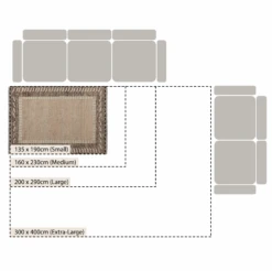 Ezri Border Brown Handwoven Wool & Jute Rug -Daals Store KI EZRI RUG CHART