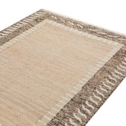 Ezri Border Brown Handwoven Wool & Jute Rug -Daals Store KI EZRI RUG detail1