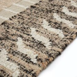 Ezri Border Brown Handwoven Wool & Jute Rug -Daals Store KI EZRI RUG detail3