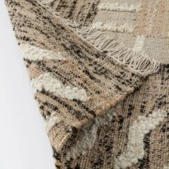 Ezri Border Brown Handwoven Wool & Jute Rug -Daals Store KI EZRI RUG detail6