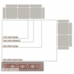 Farah Kilim Traditional Handwoven Wool & Jute Deep Red Runner 8 Farah Kilim Traditional Handwoven Wool & Jute Deep Red Runner -Daals Store KI FARAH RUG KILIM RUNNER CHART