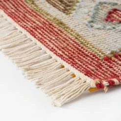Farah Kilim Deep Red and Multi-Tone – Diamond Motif Traditional Series Handwoven Flat-Weave Rug -Daals Store KI FARAH RUG KILIM detail4