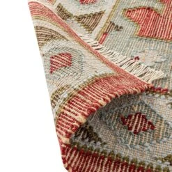 Farah Kilim Deep Red and Multi-Tone – Diamond Motif Traditional Series Handwoven Flat-Weave Rug -Daals Store KI FARAH RUG KILIM detail5