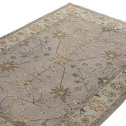 Heritage Collection Florentine Ice Blue Floral – Hand-Knotted New Zealand Wool Traditional Rug -Daals Store KI FLORENTINE RUG BLUE detail1