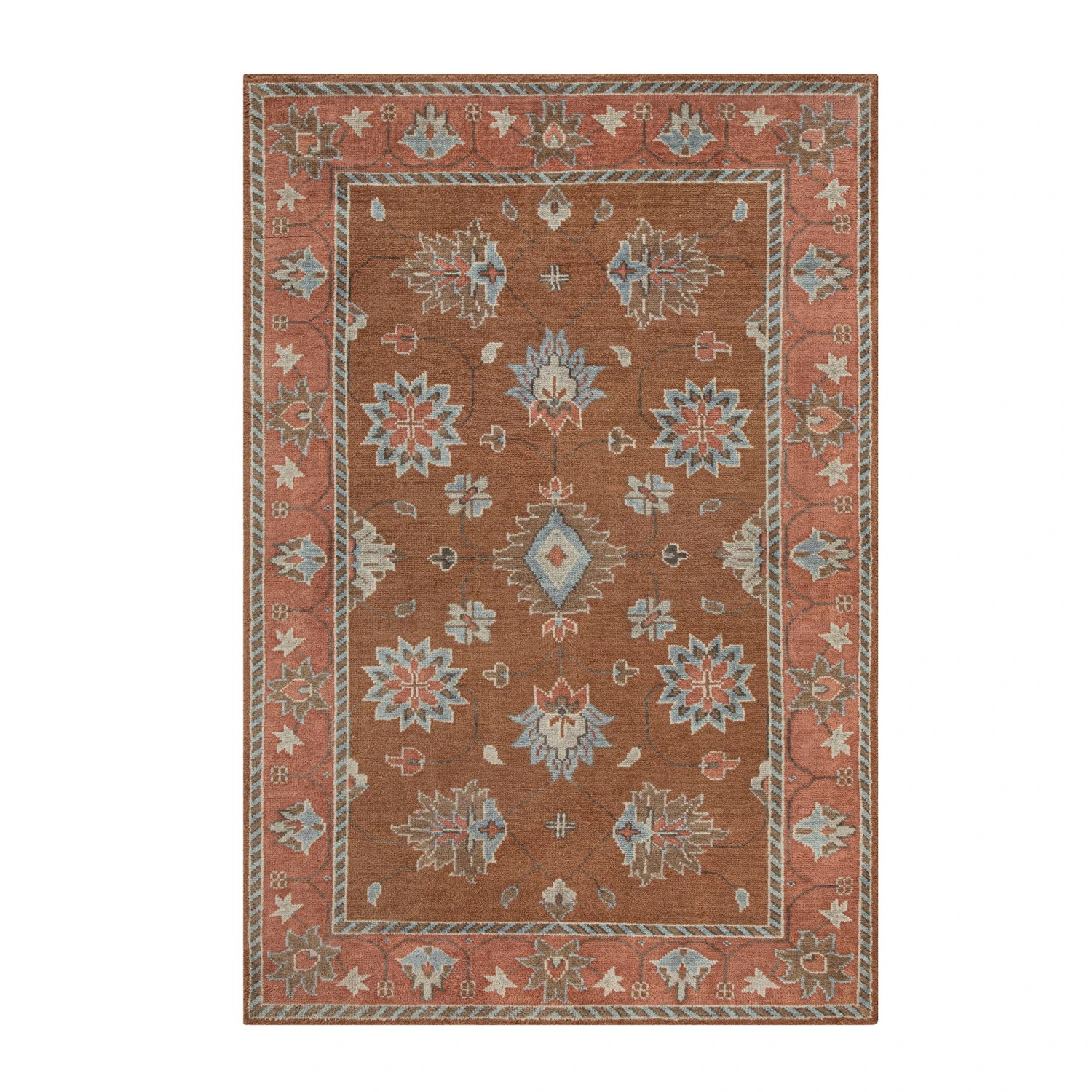 Premium Hand-Knotted Heritage Collection Florentine Rose New Zealand Wool Rug 1 Premium Hand-Knotted Heritage Collection Florentine Rose New Zealand Wool Rug