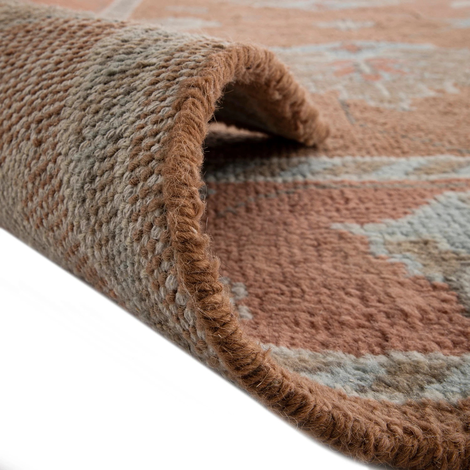Premium Hand-Knotted Heritage Collection Florentine Rose New Zealand Wool Rug 8 Premium Hand-Knotted Heritage Collection Florentine Rose New Zealand Wool Rug - Image 8