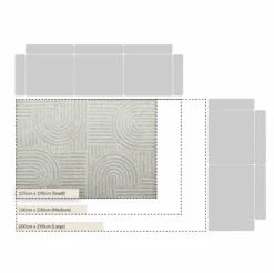 Geo Curve Cream Hand Tufted New Zealand Wool Rectangular Rug -Daals Store KI GEOCURVE RUG CHART
