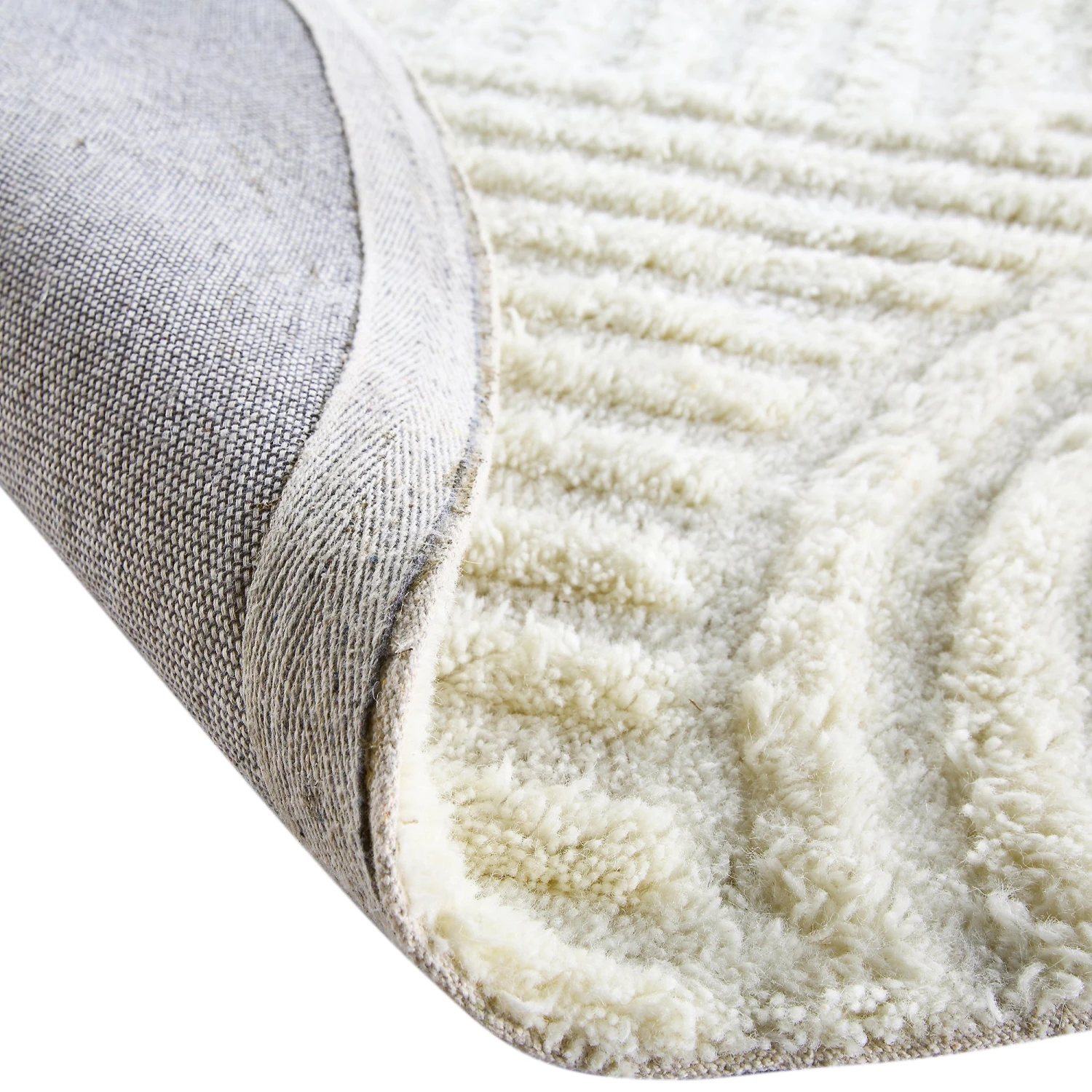 Geo Curve Cream Hand Tufted New Zealand Wool Round Rug 6 Geo Curve Cream Hand Tufted New Zealand Wool Round Rug - Image 6