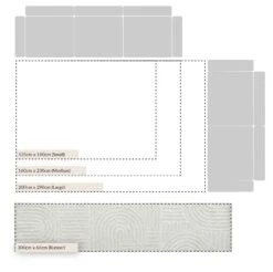 Geo Curve Cream Hand Tufted New Zealand Wool Runner -Daals Store KI GEOCURVE RUNNER CHART