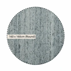 Indra Dark Grey Handwoven Wool - Variegated Textured Round Rug 160cm -Daals Store KI INDRA RUG DKGREY ROUND CHART