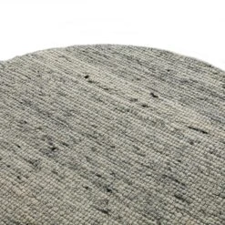 Indra Dark Grey Handwoven Wool - Variegated Textured Round Rug 160cm -Daals Store KI INDRA RUG DKGREY ROUND detail1