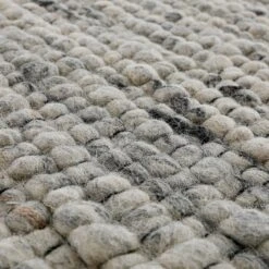 Indra Dark Grey Handwoven Wool - Variegated Textured Round Rug 160cm -Daals Store KI INDRA RUG DKGREY ROUND detail2