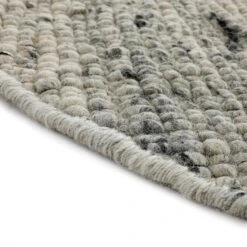 Indra Dark Grey Handwoven Wool - Variegated Textured Round Rug 160cm -Daals Store KI INDRA RUG DKGREY ROUND detail3