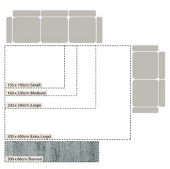 Indra Dark Grey Handwoven Wool & Jute Runner - 300x66cm Textured Hallway Rug -Daals Store KI INDRA RUG DKGREY RUNNER CHART