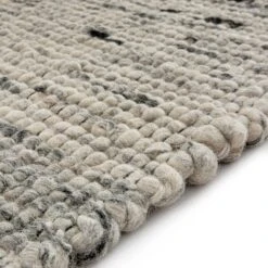Indra Dark Grey Handwoven Wool & Jute Runner - 300x66cm Textured Hallway Rug -Daals Store KI INDRA RUG DKGREY RUNNER detail2