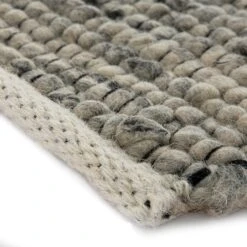 Indra Dark Grey Handwoven Wool Rug – Textured Variegated Indian Wool & Jute Blend -Daals Store KI INDRA RUG DKGREY detail3