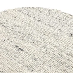 Indra Light Grey Handwoven Wool & Jute Round Rug - 160cm Textured Circular Area Rug -Daals Store KI INDRA RUG LTGREY ROUND detail1