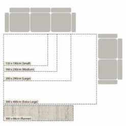 Indra Light Grey Variegated Handwoven Wool & Jute Runner - 300x66cm Hallway Rug 7 Indra Light Grey Variegated Handwoven Wool & Jute Runner - 300x66cm Hallway Rug -Daals Store KI INDRA RUG LTGREY RUNNER CHART